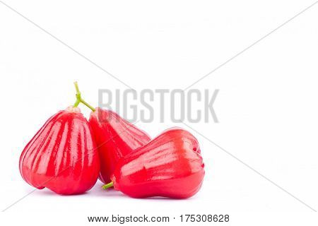 red rose apple  on white background healthy rose apple fruit food isolated