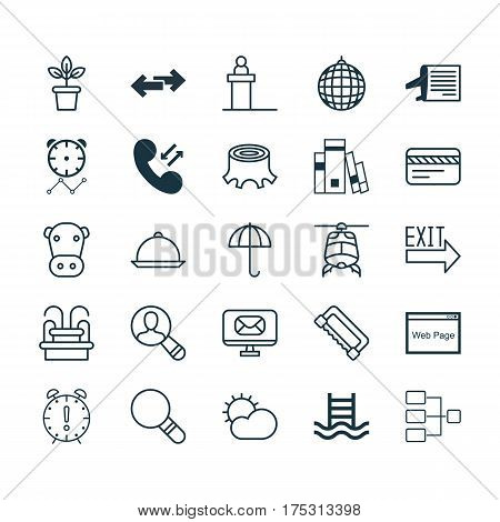 Set Of 25 Universal Editable Icons. Can Be Used For Web, Mobile And App Design. Includes Elements Such As Doorway, Basin Ladder, System Structure And More.