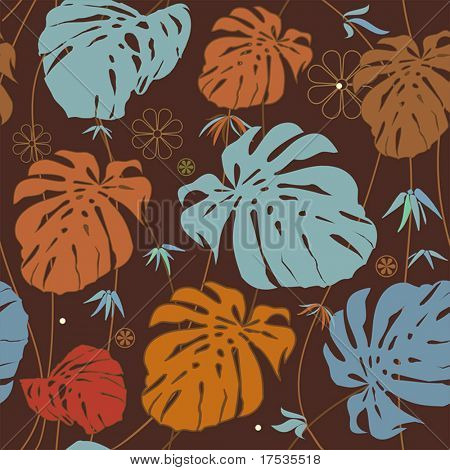 Ensemble feuille et bambou tropical, illustration vectorielle