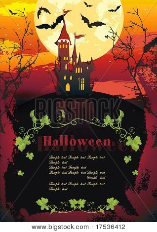 Halloween kauhea Vector tausta paikka tekstin. Abstrakti klassisen syksyn kortti b