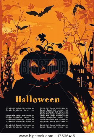 Halloween kauhea Vector tausta paikka tekstin. Abstrakti klassisen syksyn kortti p