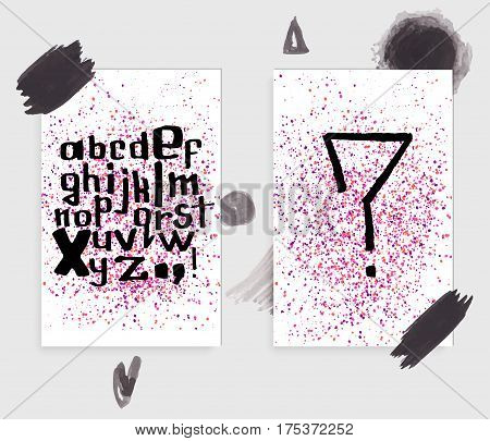 Unique vector Latin alphabet drawn by hand. Vector letters isolated and easy to use. Latin ABC. Unique poster design or educational centre, notebook cover or postcard. Handdrawn grungy font.