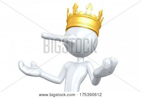 The Original 3D Character Illustration King With A Growing Nose