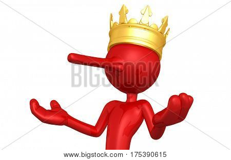 The Original 3D Character Illustration King With A Growing Nose