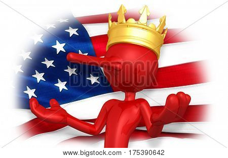 The Original 3D Character Illustration King With A Growing Nose