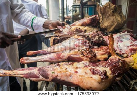 Nyama Choma Means Grilled Meat - Traditional East African Food