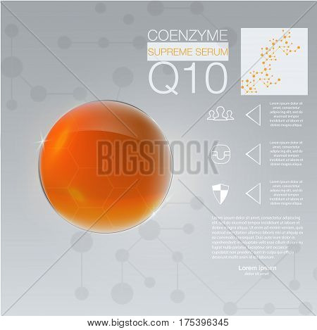 Collagen solution drop collagen design and vitamin background molecule and communication dna.