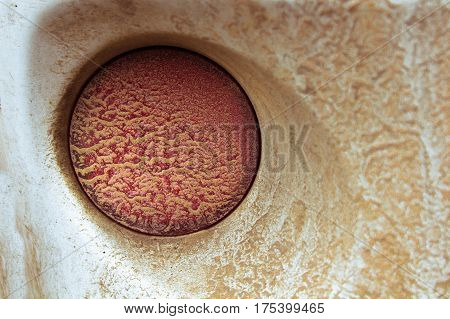 Close up car rear red dirty reflector. Automotive background