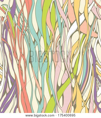 Beautiful seamless wave vector pattern. Colorful background or textile