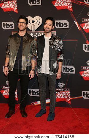 LOS ANGELES - MAR 5:  Darren Criss, Chuck Criss at the 2017 iHeart Music Awards at Forum on March 5, 2017 in Los Angeles, CA