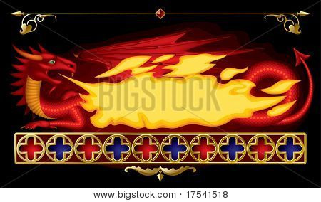 Banner i form af red dragon