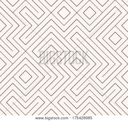 Geometric seamless pattern background. Simple graphic print. Vector repeating line texture. Modern swatch. Minimalistic shapes. Stylish monochrome trellis. Square grid. Trendy hipster sacred geometry.