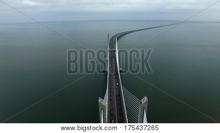 Vasco da Gama bridge in Lisbon, Portugal