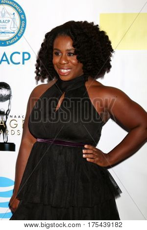 LOS ANGELES - FEB 11:  Uzo Aduba at the 48th NAACP Image Awards Arrivals at Pasadena Conference Center on February 11, 2017 in Pasadena, CA