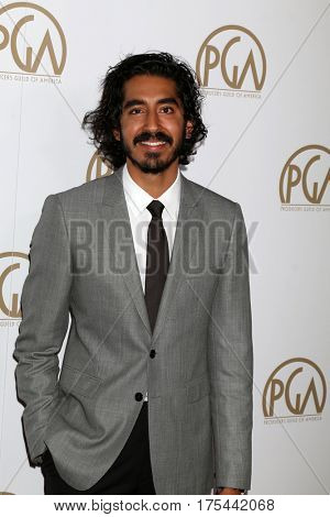 LOS ANGELES - JAN 28:  Dev Patel at the 2017 Producers Guild Awards  at Beverly Hilton Hotel on January 28, 2017 in Beverly Hills, CA