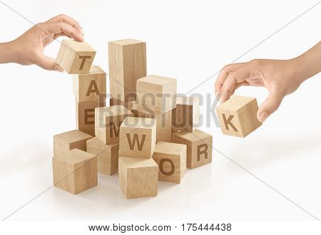 Teamwork & collaboration concept on isolated background.