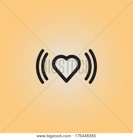 Heart beat flat vector sign. Heart beat isolated icon. Arrhythmia indicator vector symbol.