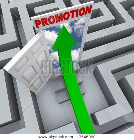 Spara una freccia attraverso un labirinto per trovare una porta aperta per una promozione, che simboleggia la carriera di successo