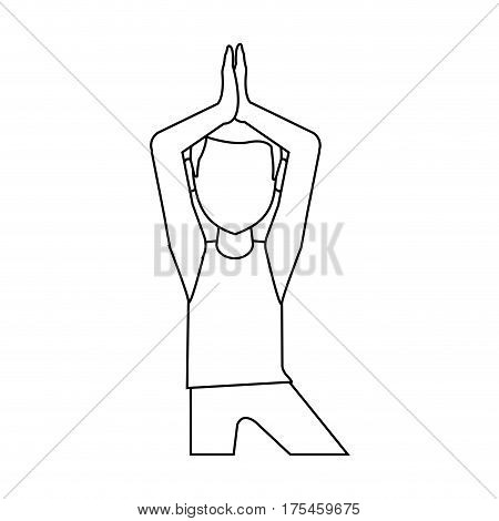 man doing yoga yogi icon image vector illustration design