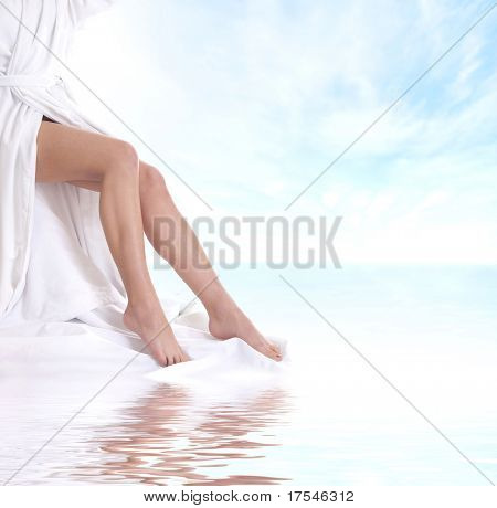 Sexy Beine junge schöne Frau