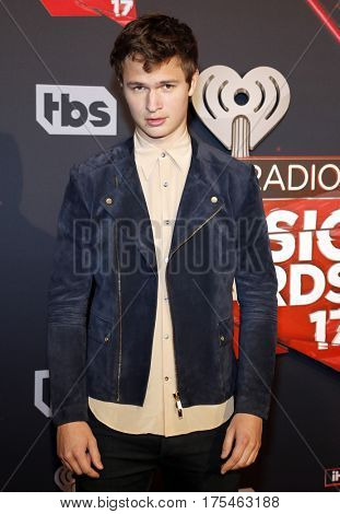 Ansel Elgort at the 2017 iHeartRadio Music Awards held at the Forum in Inglewood, USA on March 5, 2017.