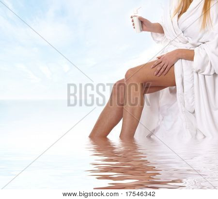 Sexy Beine junge schöne Frau