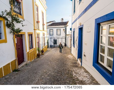 MERTOLA PORTUGAL - MARCH 02 2017: One of the small streets in Mertola Alentejo region Portugal.