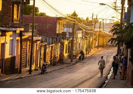 Trinidad, Cuba on December 29, 2015 - Streetscene in afternoon light