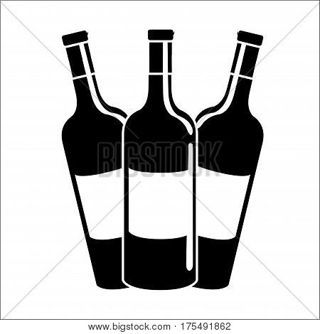 bottles of wine icon stock, vector illustration image design