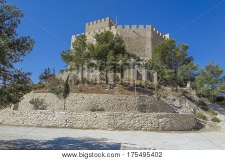 view of Petrer castle in the city of Petrer in the province of alicante spain