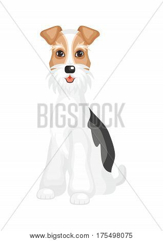Fox Terrier. Vector image of a cute purebred dogs in cartoon style.