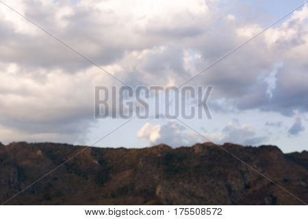 Cloudy Blue Sky Beautiful Scene with Mountain