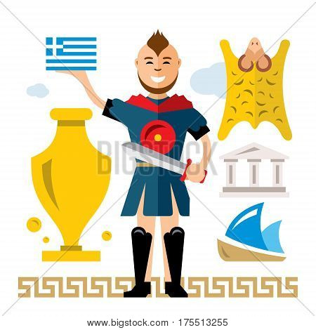 Argonaut with sword. Isolated on a white background