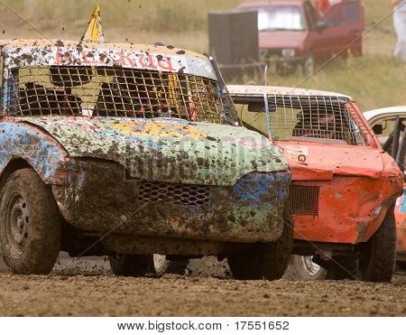 Car racing in the mud