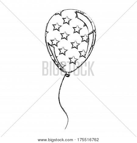 silhouette balloon with stras independece day icon, vector illustraction design