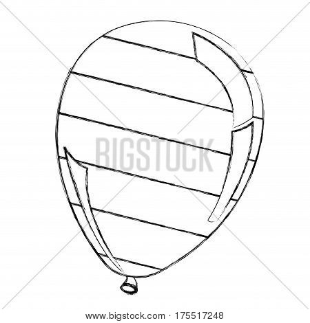 silhouette balloon with stripes independece day icon, vector illustraction design