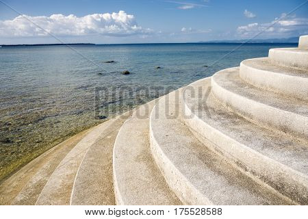 Stairs leading down to the sea in Ishigaki island