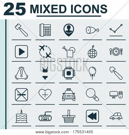 Set Of 25 Universal Editable Icons. Can Be Used For Web, Mobile And App Design. Includes Elements Such As Research, Car Vehicle, Auto Car And More.
