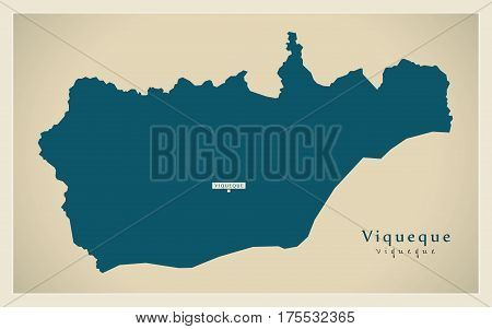 Modern Map - Viqueque Tl Illustration Silhouette