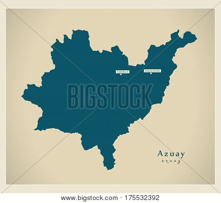 Modern Map - Azuay Ec Illustration Silhouette