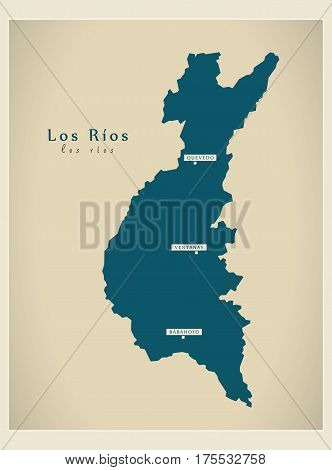 Modern Map - Los Rios Ec Illustration Silhouette