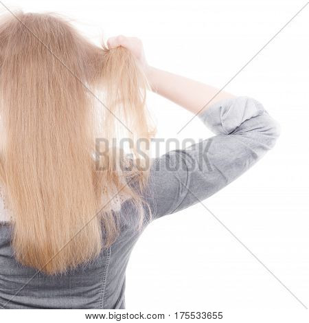 Furious Woman Pull Hair Out Of Head.