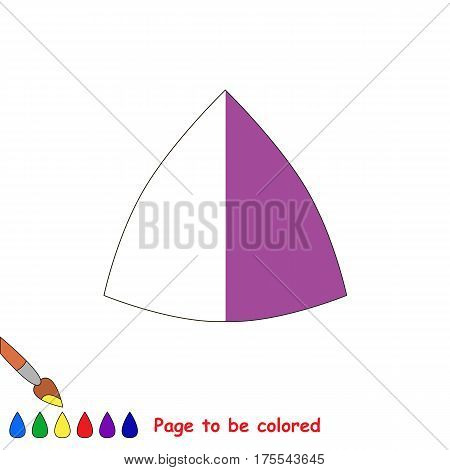 The Violet Curvilinear Triangle, the coloring book to educate preschool kids with easy gaming level, the kid educational game to color the colorless half by sample.
