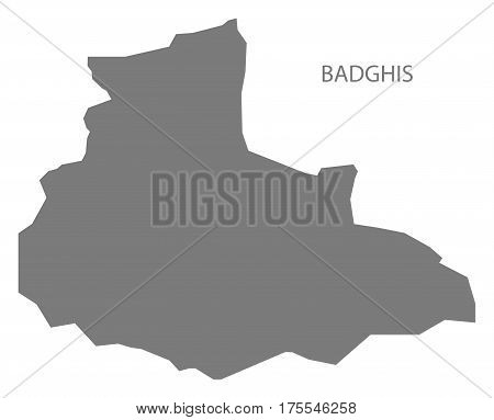Badghis Afghanistan map grey illustration silhouette province