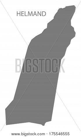 Helmand Afghanistan map grey illustration silhouette province