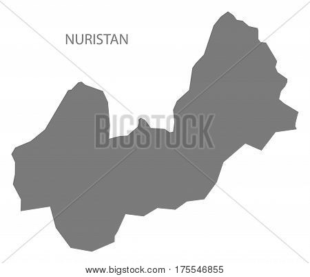 Nuristan Afghanistan map grey illustration silhouette province