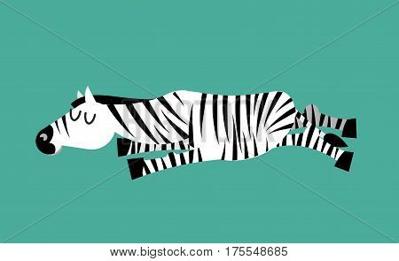 Sleeping Zebra. Animal Sleeps. Sleepy Wild Beast