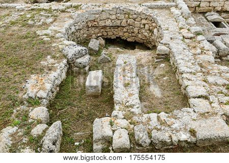 Fasano Italy - 22 June 2016: The Kiln of the ancient Roman ruins in Egnazia Italy.
