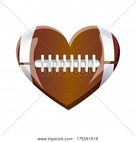 white background of heart with texture of football ball vector illustration