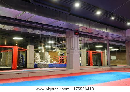 Interior of a boxing hall